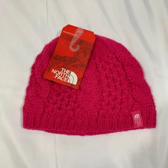 NWT The North Face Minna Cable Knit Beanie Petticoat Pink [ Youth‎ Medium ]