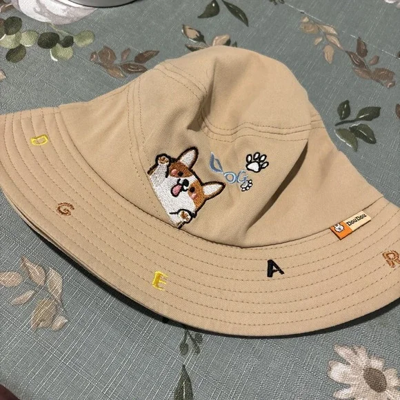DouDou Bucket Hat - Kids Washed Cotton Travel Bucket Packable Hat Dog RUMI life‎