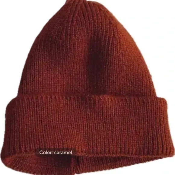 New soft, warm toddler’s beanie cap caramel color