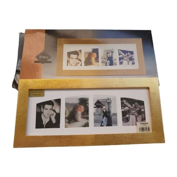 Fetco NWT Photo Frame Hand finished Gold Leaf 4.25