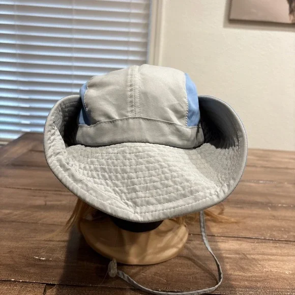 MAGELLAN Floatable Blue/GrayFishing Boonie Hat w/Chin Strap And Sun Shield