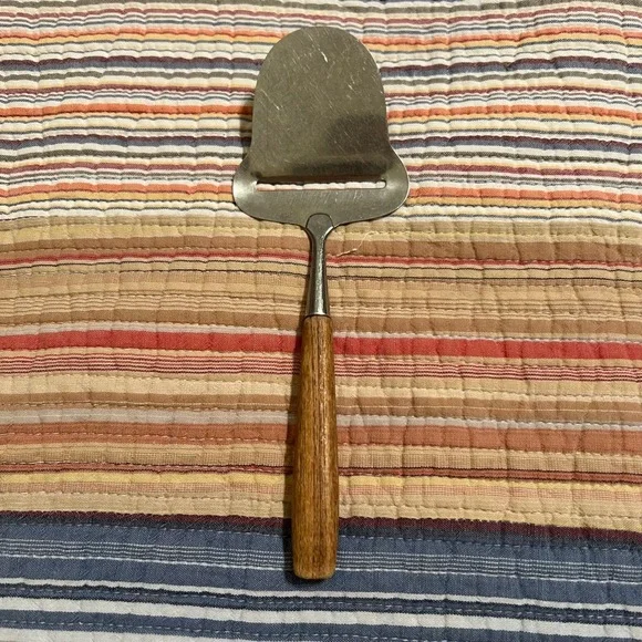 Vintage Stainless Steel Cheese Slicer Cutter Wooden Handle Made in Norway