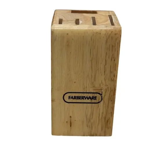 Cutlery Block 5 Slot Farberware Knife Block Oak 5.25