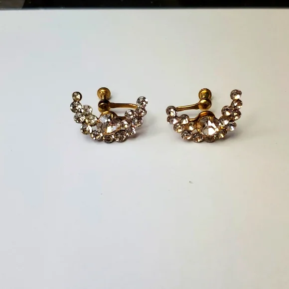 Vintage screw on moon earrings
