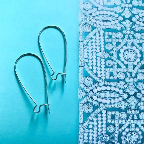 Luxury Simple Minimalist Women’s Sterling Silver Earrings 1.5 x 0.5 in
