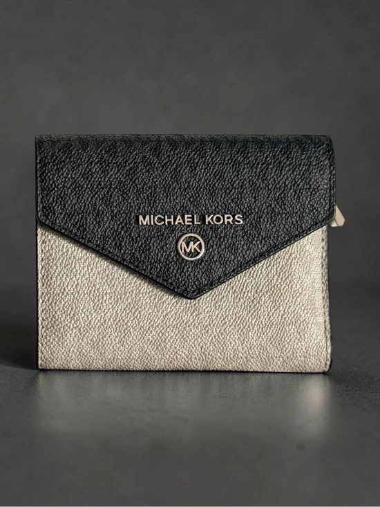 Michael Kors Black and Silver Envelope Wallet