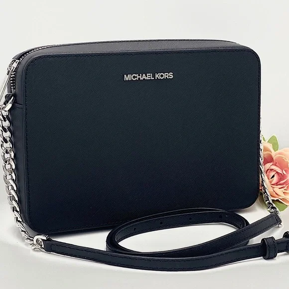 MICHAEL KORS JST LARGE EAST WEST CROSSBODY BLACK