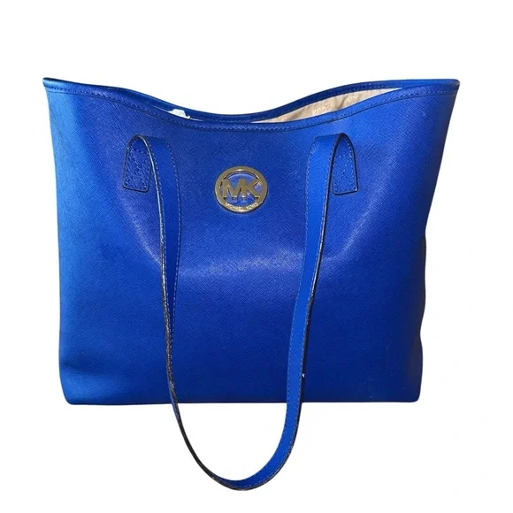 Michael Kors Blue and Beige Handbag