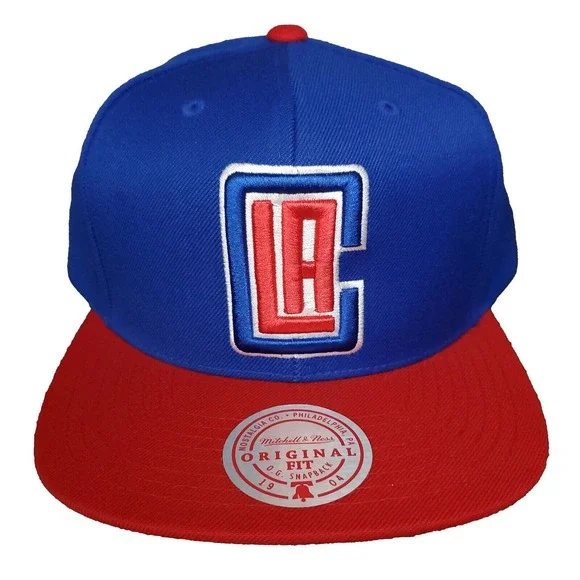 LA Clippers Mitchell & Ness NBA Snapback Cap Hat 3D Logo Blue‎ Red NWT