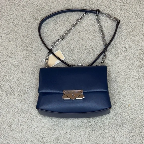 NWT Michael Kors Cece Small Crossbody Shoulder Bag Purse Navy Blue
