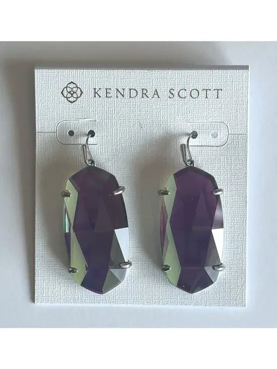 Kendra Scott Esme Drop Earrings Dichroic Glass ~ Bag & Box Included