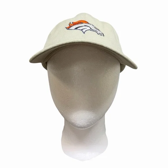 Denver Broncos NFL Football Hat Cap Cream Beige Embroidered Logo Dad Hat
