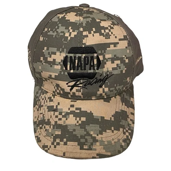 NAPA Racing NASCAR Camo Camouflage Hat Fallen Heroes Ron Capps Patriotic Elliott