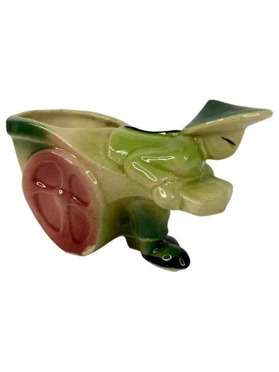 Vintage Shawnee Pottery Planter Chinese Asian Man Pulling Rickshaw Cart #539