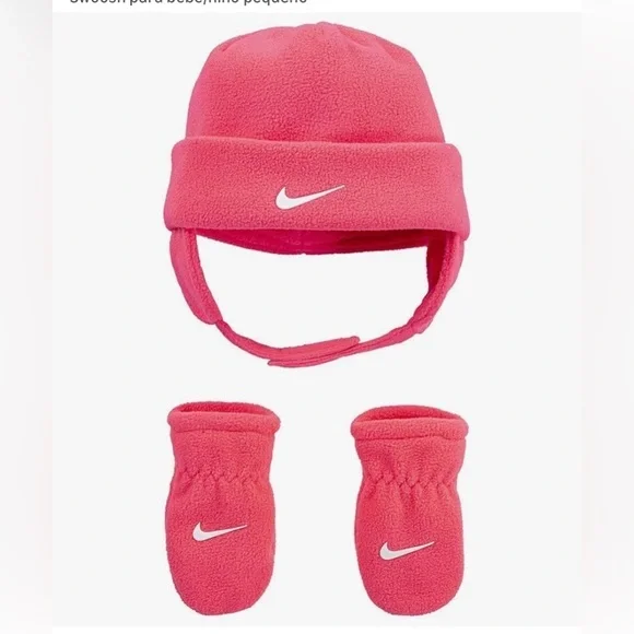 Nike Toddler boys/ girls 2-Piece Swoosh Fleece Hat &Mittens Set Size (12/24M)