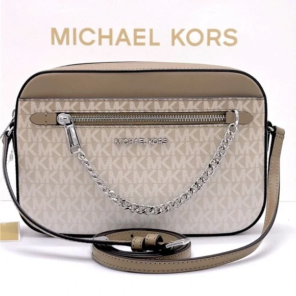MICHAEL KORS Jet Set Lg Ombré Signature Logo EW Crossbody Body East West Husk