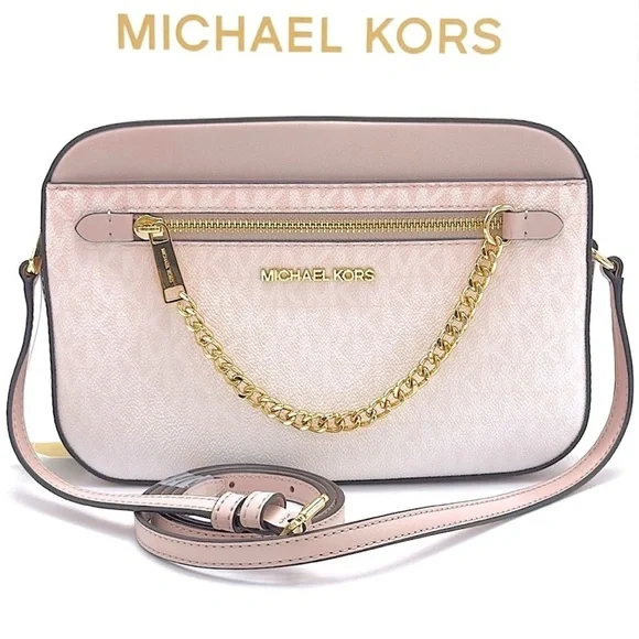 MICHAEL KORS Jet Set Large Ombré Signature Logo Crossbody EW ZP CHAIN XBDY Bag