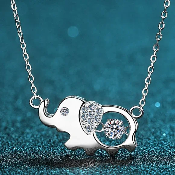 Certified 1/2 ct. t.w. Diamond Moissanite Elephant Necklace NEW