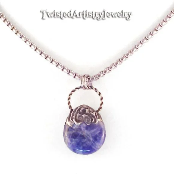 Sodalite Teardrop Pendant Necklace