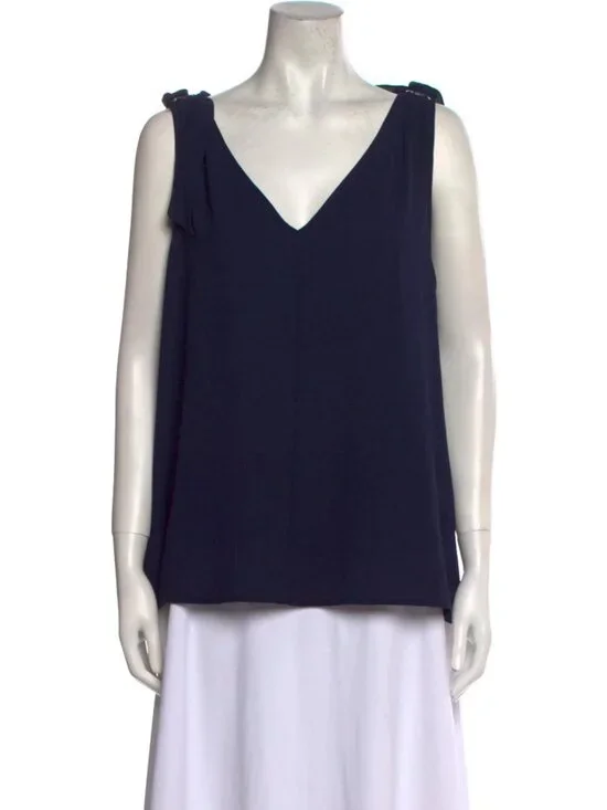 Michael Kors Navy V Neck Sleeveless top