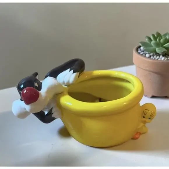 Vintage Sylvester Cat & Tweety Bird Planter Fast Shipping 3623-66