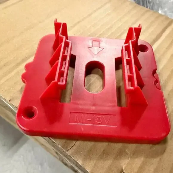 Red Milwaukee M18 18V battery holder mount