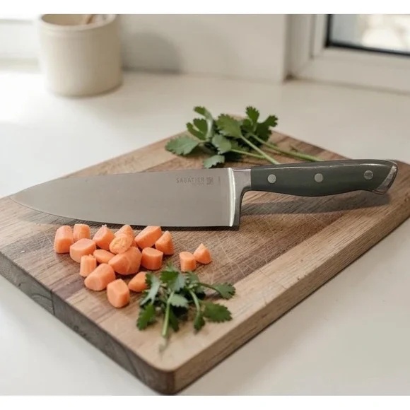 Sabatier Est 1810 Stainless Steel Chef's Knife Gray Handle Full Tang 21D890