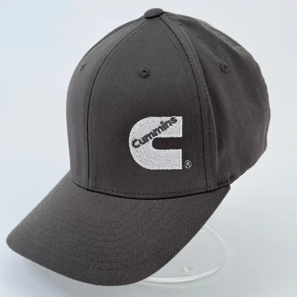 Cummins Diesel Flexfit‎ Hat Mens S-M Gray Yupoong Embroidered Logo Baseball Cap