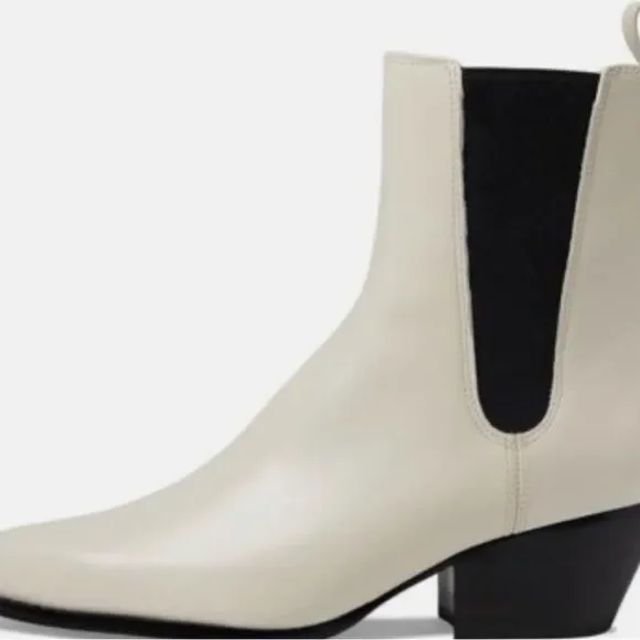 Michael Kors leather Cream and Black Ankle Booties