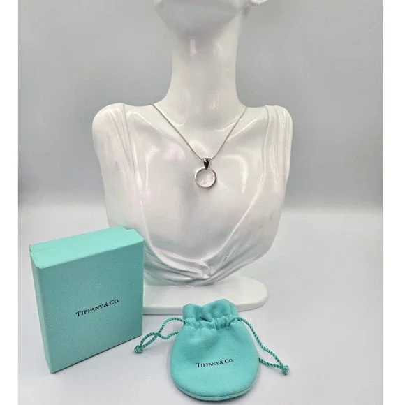 Tiffany Co Sterling Silver Atlas Ring Size 5 On Unbranded Chain