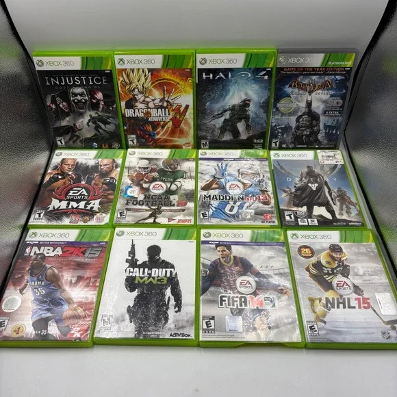 Microsoft Xbox 360 Video Game Lot 12 Games Halo COD NCAA Football 13 Good Bundle