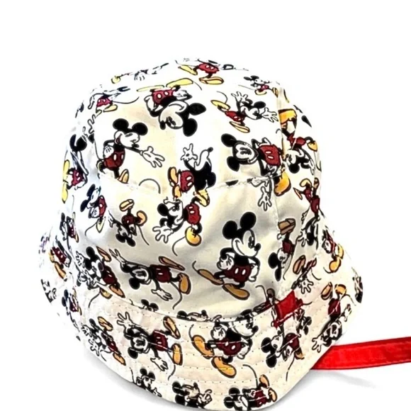 NWT Disney Mickey Mouse Reversible Bucket Hat Toddler Red Black White