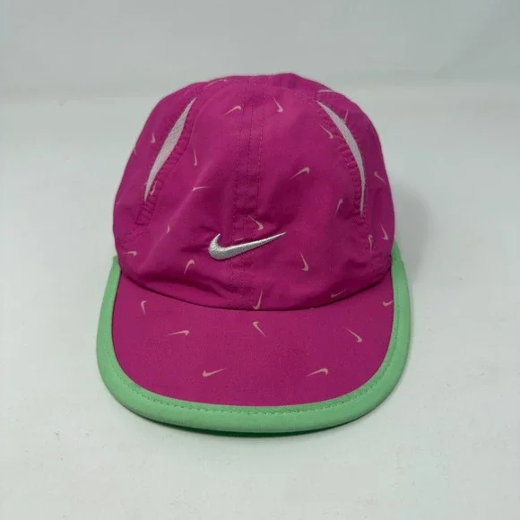 Nike Featherlight Dri-FIT Infant Cap Pink Lime Green Mini Swoosh Hat 2523-P5D