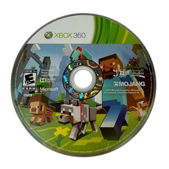 Microsoft Video Game Minecraft Xbox 360 Disc Only‎ Sandbox Building Creative