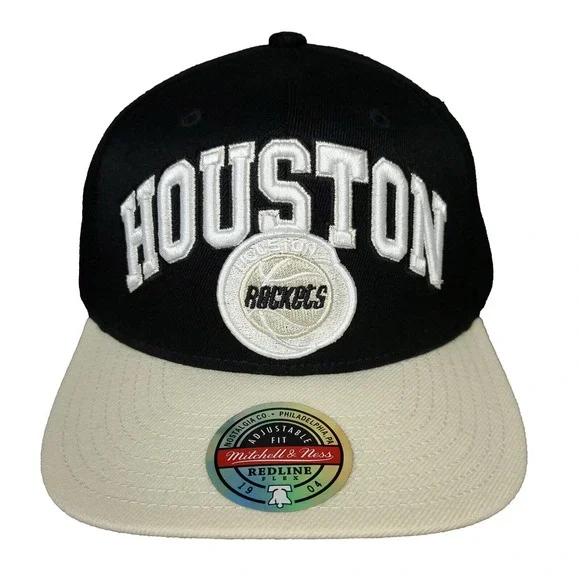 Houston Rockets Mitchell & Ness‎ NBA Redline Snapback Hat Cap 3D Logo Black NWT