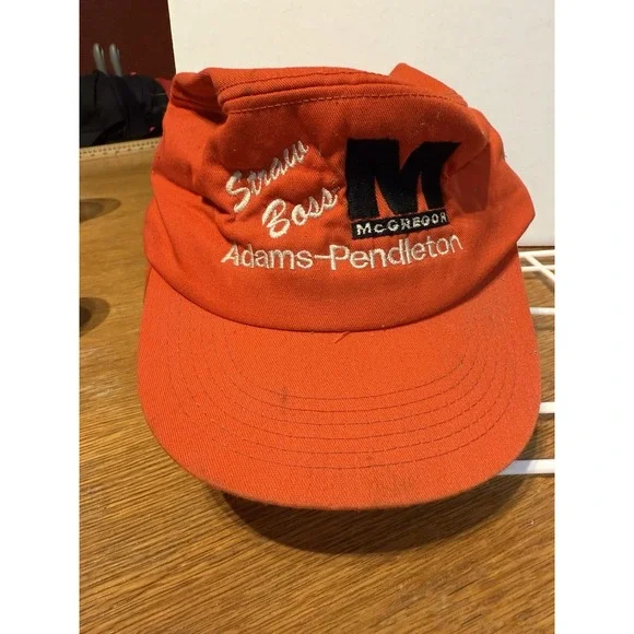 Vintage McGregor Straw Boss‎ Adams-Pendleton Hat Blaze Orange USA Fleece Lined