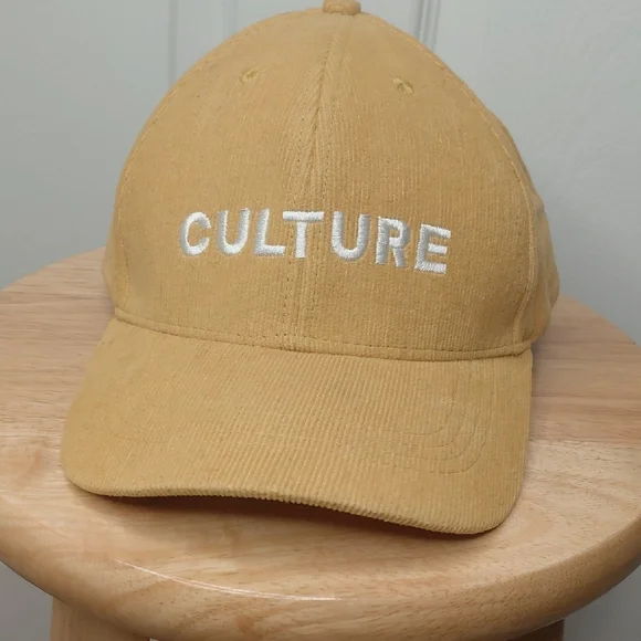 Mustard Yellow Cap with 'Culture' Embroidery