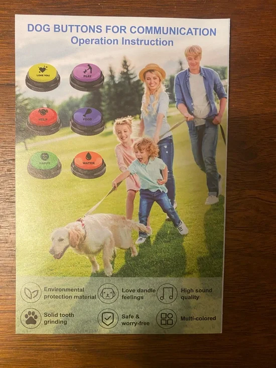 Dog Communication Buttons - Multi-Color Set