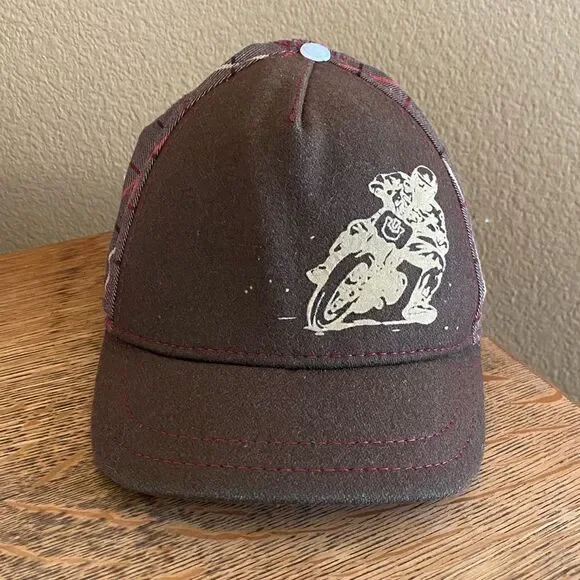 Gorin San Cassel Kids Brown Motorcross Adjustable Baseball Hat.  One Size. VGUC!