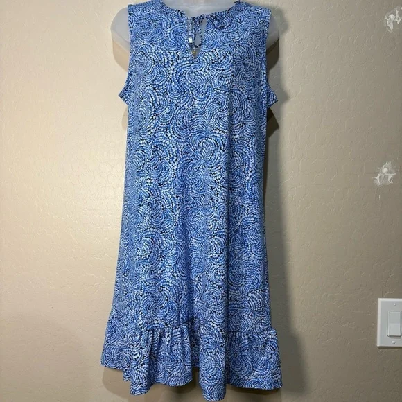 Michael Kors Blue Paisley Print Sleeveless Patterned Dress M