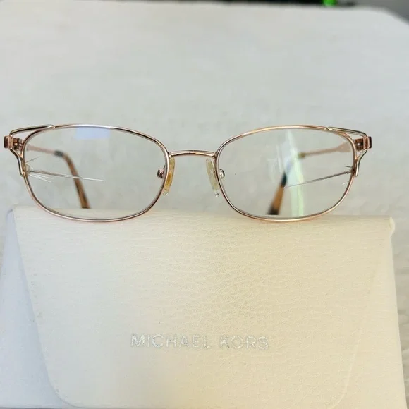 Michael Kors Gold Metal Eyeglasses Prescription Frame with Case