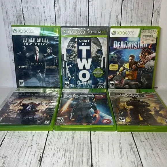 Microsoft Xbox 360 lot of 6 Games Mass Effect 3‎ NEW Gears of War 3 Deadrising 2