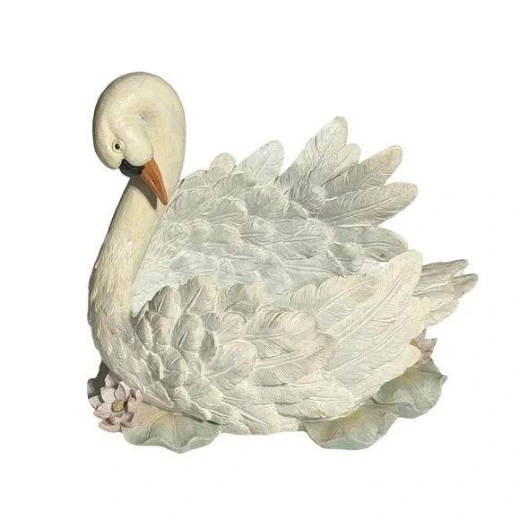 Swan Planter Vase Vintage Resin Large 10.5