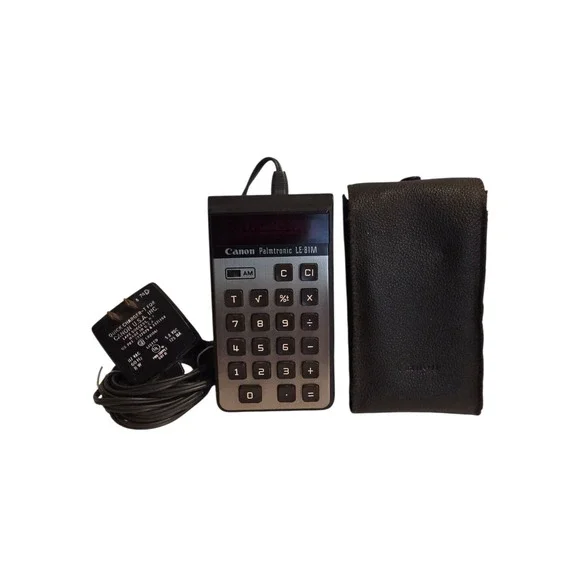 Vintage Canon palmtronic LE-81M Calculator w/ Power Adapter - Tested & Works -