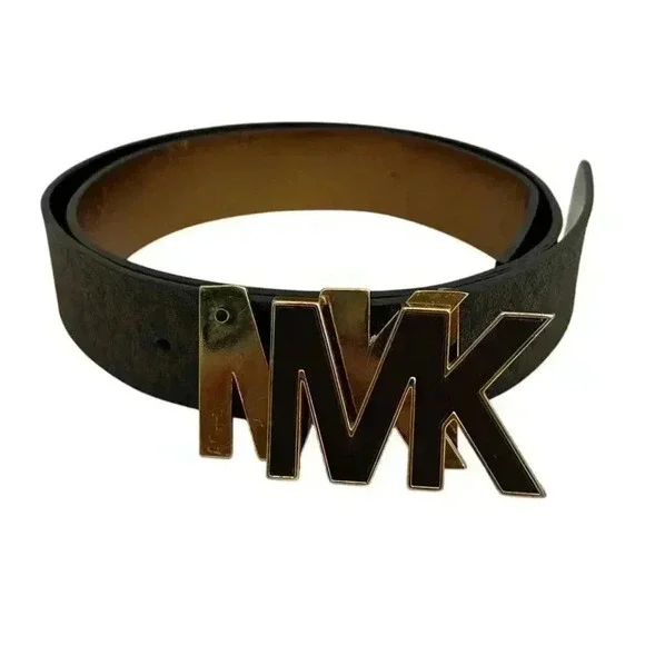 Michael Kors MK Logo Monogram Belt Brown Medium MSRP $98 NEW