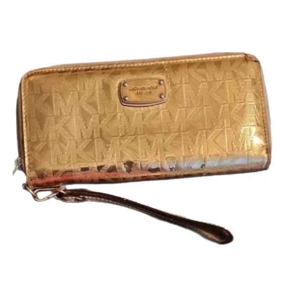 Michael Kors Shimmering Gold Wallet Wristlet