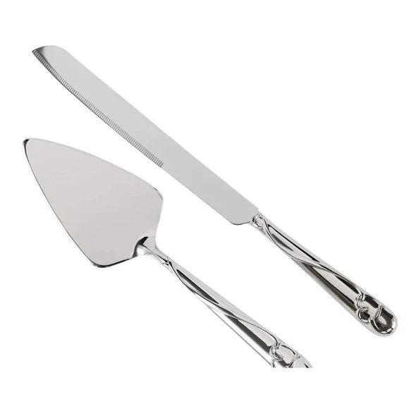Silver Plated Wedding Cake Serving Set‎ Graceful Heart Hortense Hewitt