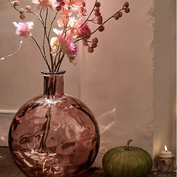 Pink Glass Round Vase