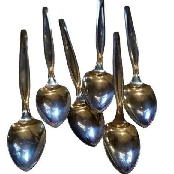 Set 6 Wm Rogers Stainless‎ Fruit Spoons Grapefruit Spoons