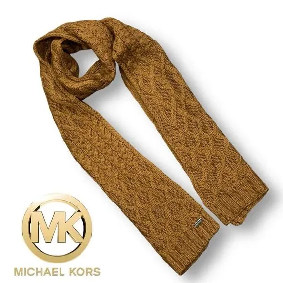 MICHAEL KORS Women’s Access Striped Cable Muffler 76”X 11”